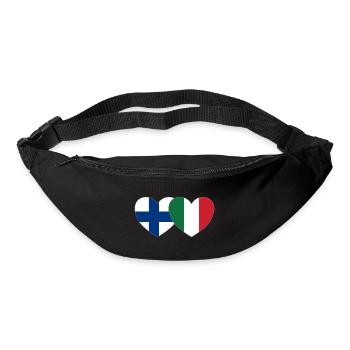 Finland Italy Flag Heart - Bum bag - black - Front