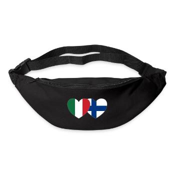 Italie Finlande Flag Coeur - Sac banane - noir - Devant