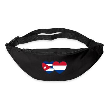 Cuba Hollande Flag Coeur - Sac banane - noir - Devant