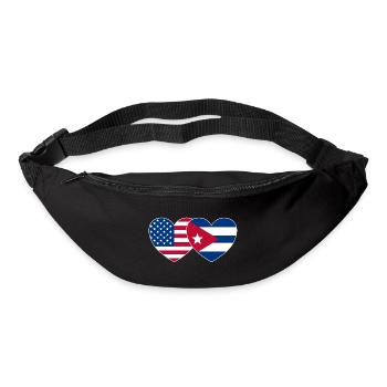 USA Kuba Flagge Herz - Gürteltasche - Schwarz - Vorne