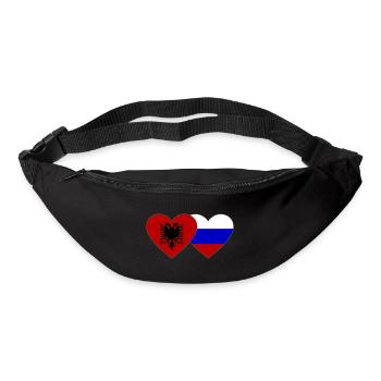 Albanie Russie Drapeau Coeur - Sac banane - noir - Devant