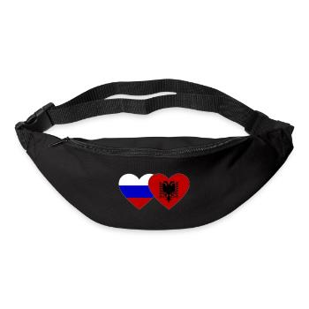 Russland Albanien Flagge Herz - Gürteltasche - Schwarz - Vorne