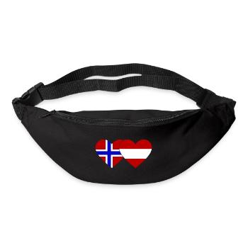Norwegen Österreich Flagge Herz - Gürteltasche - Schwarz - Vorne