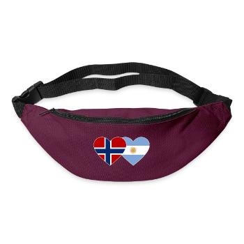 Norwegen Argentinien Flagge Herz - Gürteltasche - Burgunderrot - Vorne
