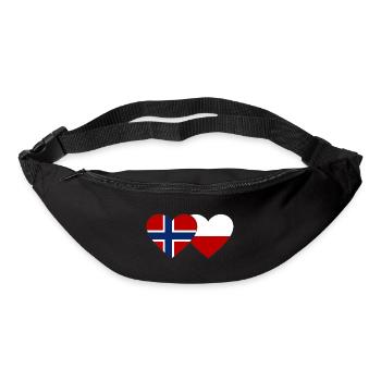 Norwegen Polen Flagge Herz - Gürteltasche - Schwarz - Vorne