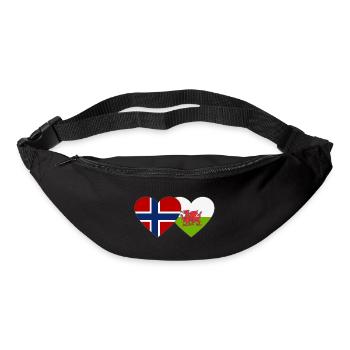 Norway Wales Flag Heart - Bum bag - black - Front