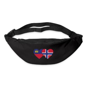 Liechtenstein Norwegen Flagge Herz - Gürteltasche - Schwarz - Vorne