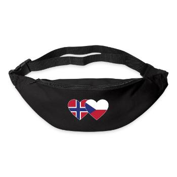 Norwegen Tschechien Flagge Herz - Gürteltasche - Schwarz - Vorne