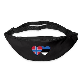 Norway Estonia Flag Heart - Bum bag - black - Front