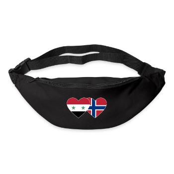 Syria Norway Flag Heart - Bum bag - black - Front