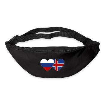 Russie Islande Flag Coeur - Sac banane - noir - Devant