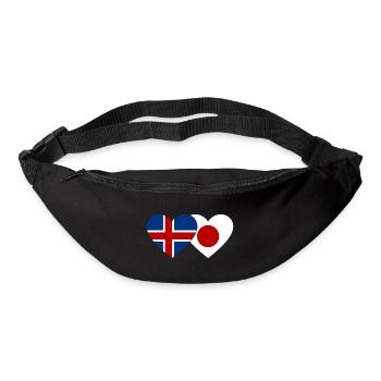 Iceland Japan Flag Heart - Bum bag - black - Front