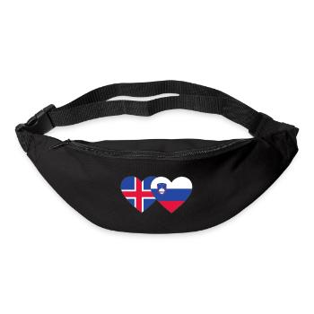 Iceland Slovenia Flag Heart - Bum bag - black - Front