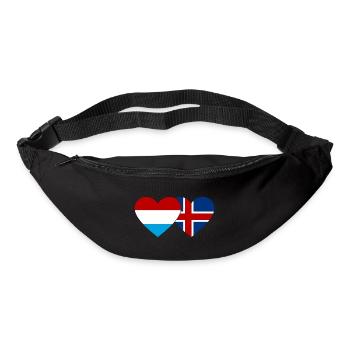 Luxemburg Island Flagge Herz - Gürteltasche - Schwarz - Vorne