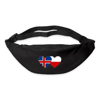 Island Polen Flagge Herz - Gürteltasche - Schwarz - Vorne