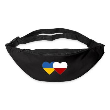 Ukraine Polen Flagge Herz - Gürteltasche - Schwarz - Vorne