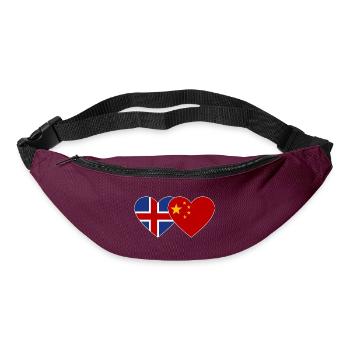 Iceland China Flag Heart - Bum bag - burgundy - Front