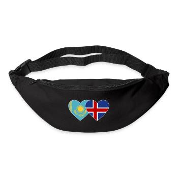 Kasachstan Island Flagge Herz - Gürteltasche - Schwarz - Vorne