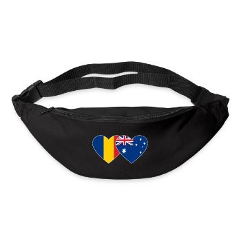 Rumänien Australien Flagge Herz - Gürteltasche - Schwarz - Vorne