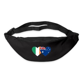 Irland Australien Flagge Herz - Gürteltasche - Schwarz - Vorne