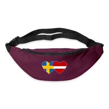 Sweden Latvia Flag Heart - Bum bag - burgundy - Front