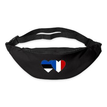 Estonie France Flag Coeur - Sac banane - noir - Devant