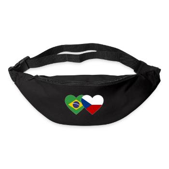 Brasilien Tschechien Flagge Herz - Gürteltasche - Schwarz - Vorne