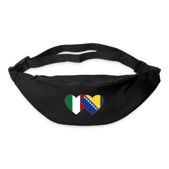 Italie Bosnie Flag Heart - Sac banane - noir - Devant