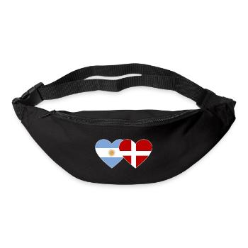 Argentinien Dänemark Flagge Herz - Gürteltasche - Schwarz - Vorne