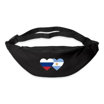 Russland Argentinien Flagge Herz - Gürteltasche - Schwarz - Vorne