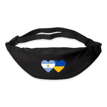 Argentine Ukraine Flag Coeur - Sac banane - noir - Devant