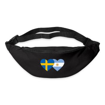 Schweden Argentinien Flagge Herz - Gürteltasche - Schwarz - Vorne