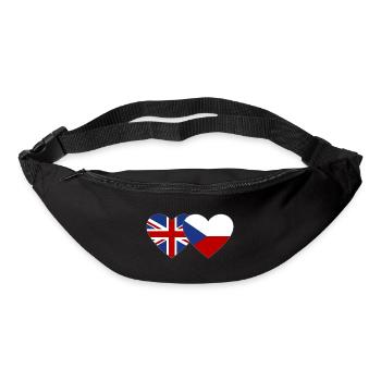 Angleterre République tchèque Flag Heart - Sac banane - noir - Devant