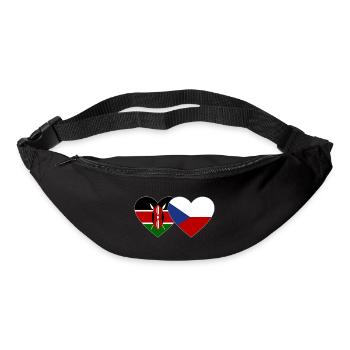 Kenia Tschechien Flagge Herz - Gürteltasche - Schwarz - Vorne
