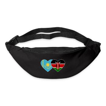 Kazakhstan Kenya Flag Heart - Sac banane - noir - Devant
