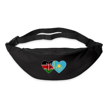 Kenia KasachstanFlagge Herz - Gürteltasche - Schwarz - Vorne