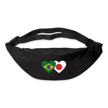 Brasilien Japan Flagge Herz - Gürteltasche - Schwarz - Vorne