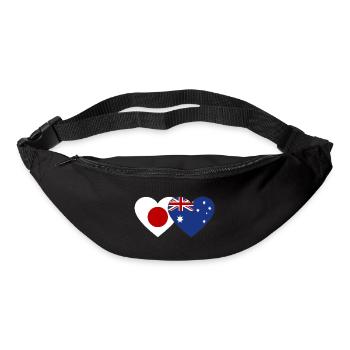 Japan Australia Flag Heart - Bum bag - black - Front