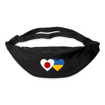 Japon Ukraine Flag Coeur - Sac banane - noir - Devant