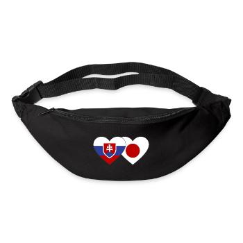 Slowakei Japan Flagge Herz - Gürteltasche - Schwarz - Vorne