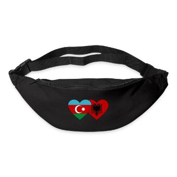 Azerbaijan Albania Flag Heart - Bum bag - black - Front