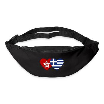 Hongkong Griechenland Flagge Herz - Gürteltasche - Schwarz - Vorne