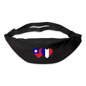 Taiwan France Flag Heart - Sac banane - noir - Devant