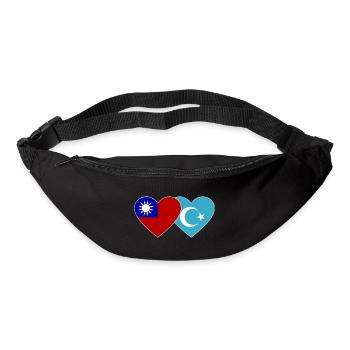 Cœur du drapeau ouïghour de Taïwan - Sac banane - noir - Devant