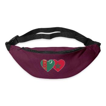 Turkmenistan Uiguren Flagge Herz - Gürteltasche - Burgunderrot - Vorne