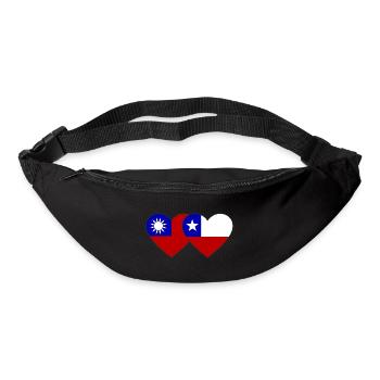 Taiwan Chile Flagge Herz - Gürteltasche - Schwarz - Vorne