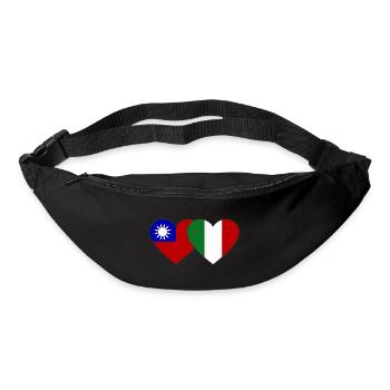 Taïwan Italie Flag Heart - Sac banane - noir - Devant