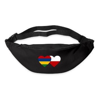 Mauritius Poland Flag Heart - Bum bag - black - Front