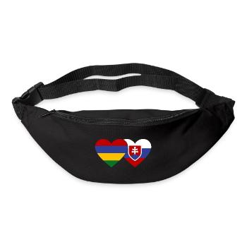 Mauritius Slowakei Flagge Herz - Gürteltasche - Schwarz - Vorne