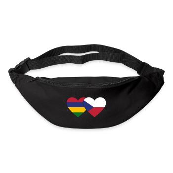 Mauritius Tschechien Flagge Herz - Gürteltasche - Schwarz - Vorne